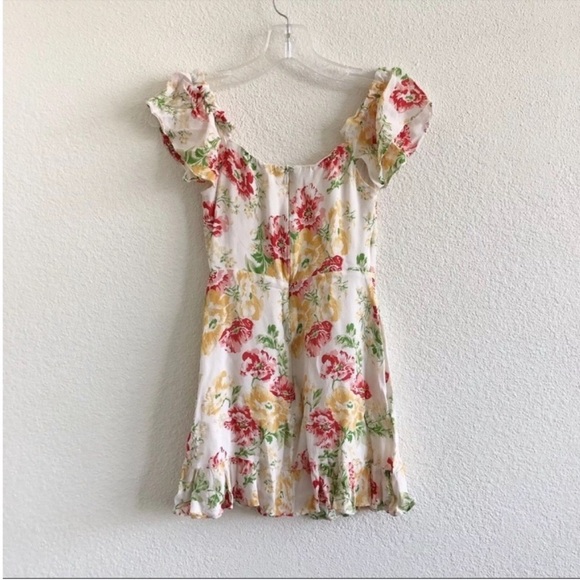 Reformation Hyacinth Mini Dress Winona Floral Off The Shoulder - Picture 2 of 8